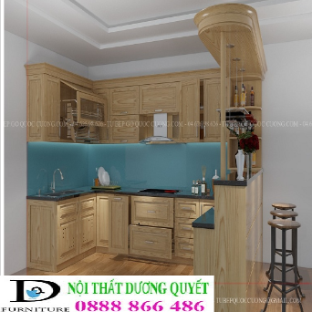 Tủ bếp gỗ sồi Nga TB-020