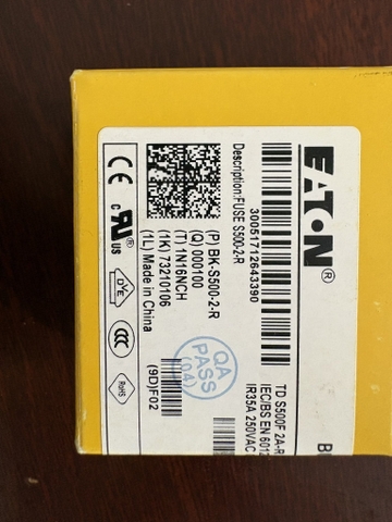 Cầu chì kính BK/S500-2-R Eaton