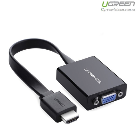 Cáp chuyển đổi HDMI to VGA dẹt có Audio