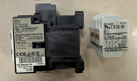 Rơ le trung gian + tiếp điểm phụ SH-4 SH04AA + SZ-A22