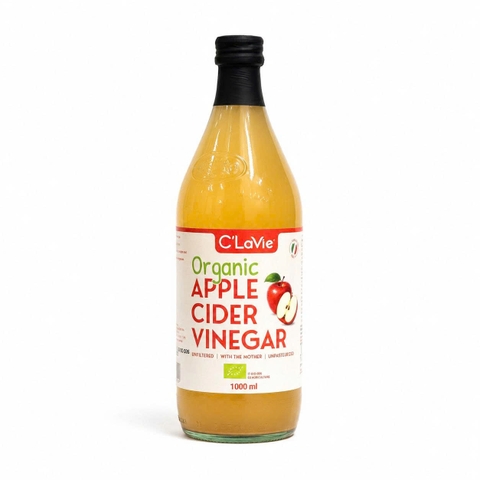 Giấm Táo Hữu Cơ Có Giấm Mẹ C’LaVie 1000ml