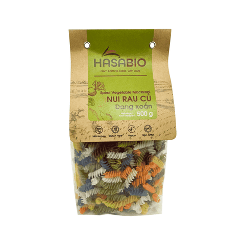 Nui rau củ dạng xoắn HASABIO 500G