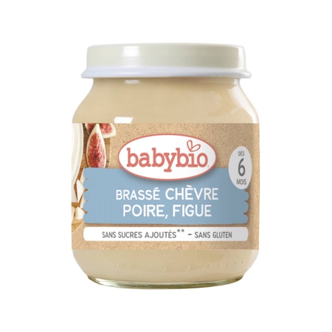 Sữa chua dê hữu cơ cho bé vị lê, sung Babybio dạng hũ thuỷ tinh 130g (≥ 6 tháng)