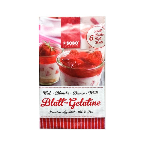 Gelatine hữu cơ dạng lá Sobo 10g (6 lá)