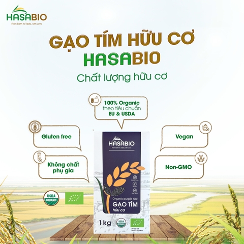 Gạo tím hữu cơ HASABIO 1kg
