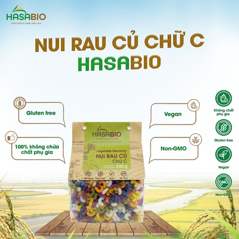 Nui rau củ chữ C HASABIO 500G