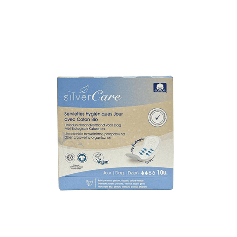 Băng vệ sinh hữu cơ siêu mỏng có cánh ban ngày Silvercare 10 miếng
