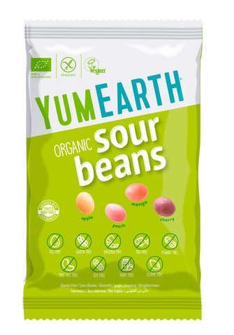 Kẹo hữu cơ hình hạt đậu vị trái cây Yumearth 50g
