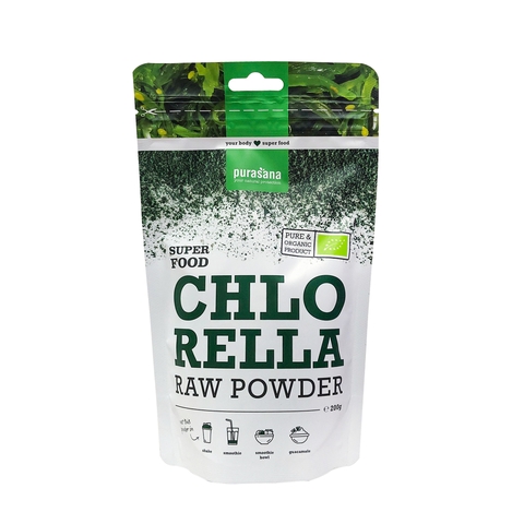 Bột tảo lục Chlorella hữu cơ Purasana 200g