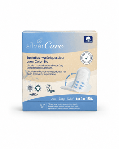 Băng vệ sinh hữu cơ siêu mỏng có cánh ban ngày Silvercare 10 miếng