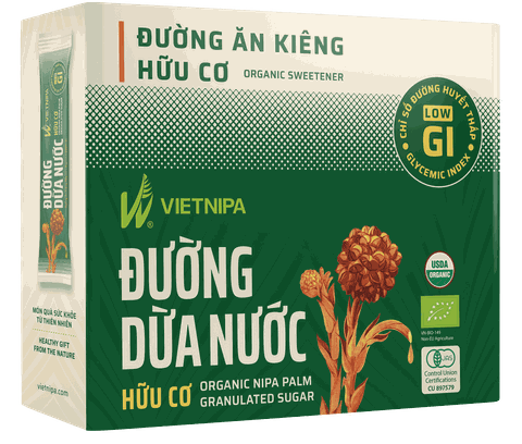 Đường dừa nước hữu cơ VIETNIPA - Hộp 30 gói