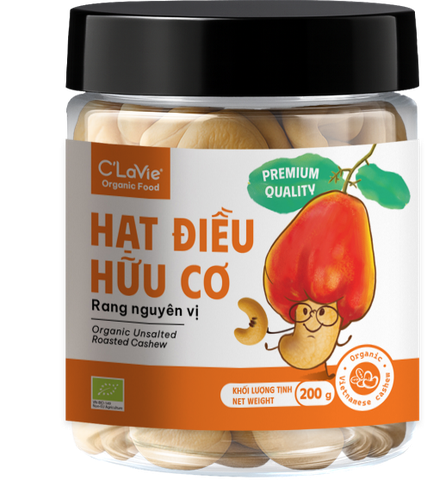 Hạt điều hữu cơ rang nguyên vị C'LaVie 200g