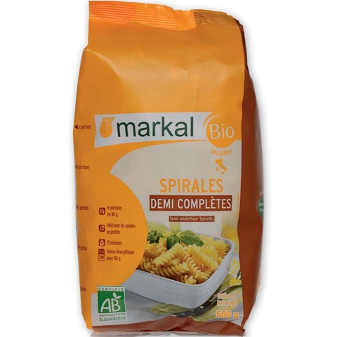 Mì xoắn bán lứt hữu cơ Markal 500g