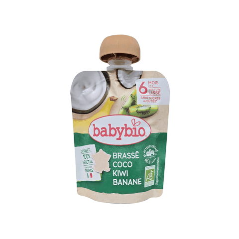 Sữa chua dừa hữu cơ cho bé vị chuối, kiwi Babybio 85g (≥ 6 tháng)