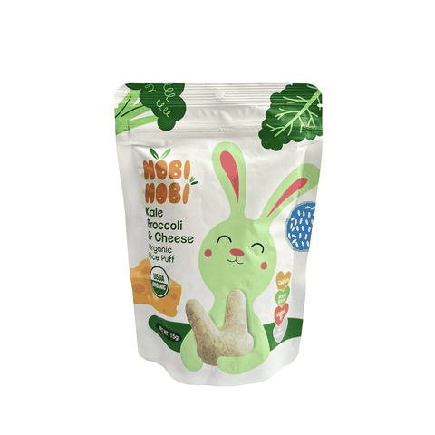 Thực phẩm bổ sung bánh gạo ăn dặm hữu cơ cho bé Nobi Nobi vị cải xoăn, súp lơ, phô mai 15g (Từ 8 tháng tuổi)