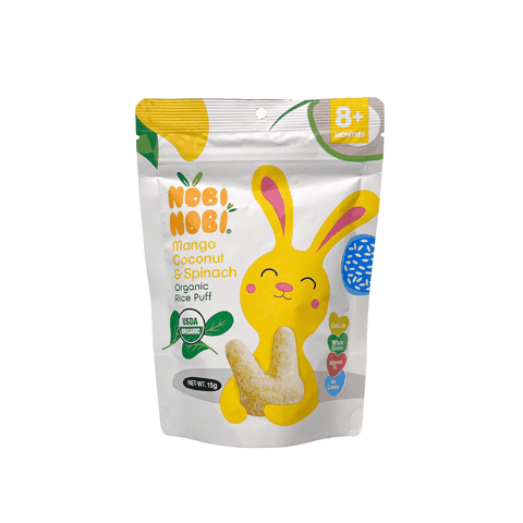 Bánh gạo hữu cơ Nobi Nobi vị xoài, dừa, rau bina 15g