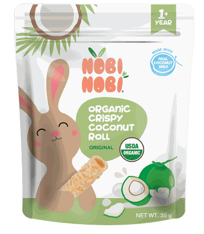 Bánh dừa cuộn giòn hữu cơ Nobi Nobi vị truyền thống 35g