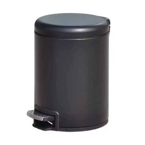 Thùng rác inox đạp chân tròn 12L màu đen