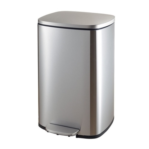 Thùng đựng rác inox vuông đạp chân phủ Nano cao cấp 50L