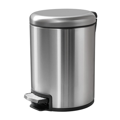 Thùng rác inox 8L tròn đạp chân, phủ Nano cao cấp, chống bám vân tay