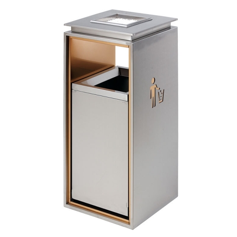 Thùng rác inox sảnh đẹp sang trọng A5, phủ Nano cao cấp, chống bám vân tay