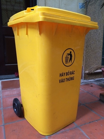 Thùng rác nhựa y tế 240 lít màu vàng