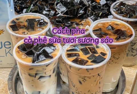 Cách pha cà phê sữa tươi sương sáo