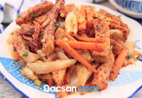 Chả mỡ nướng xào cay - Món ngon hấp dẫn cho cả gia đình