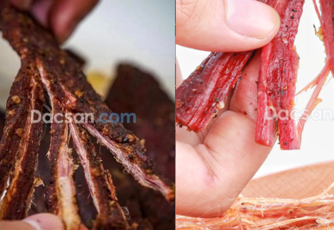 So sánh thịt trâu gác bếp với thịt heo gác bếp