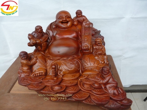 Phật Di Lặc ngũ Phúc (Gỗ hương - PL159)