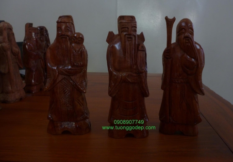 Tượng gỗ Phúc Lộc Thọ, Cao 20cm