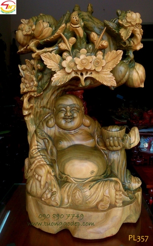 Phật Di Lặc gỗ đổi màu (PL357)