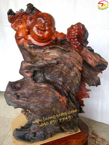Phật Di Lặc lũa gỗ hương - PL190