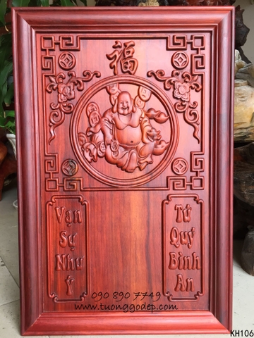 Lịch gỗ phù điêu Phật Di Lặc (KH106)