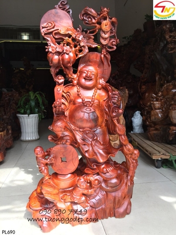 Tượng Phật Di Lặc gỗ hương - PL690