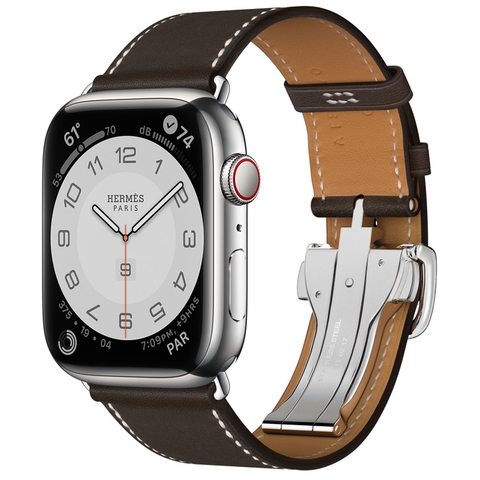 Đồng hồ thông minh Apple Watch Series 7 Hermès Silver Stainless Steel Case with Single Tour Deployment Buckle