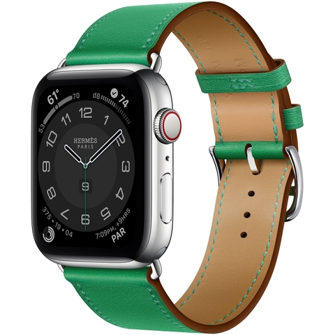 Đồng hồ thông minh Apple Watch Series 6 Hermès Silver Stainless Steel Case with Bambou Swift Leather Single Tour