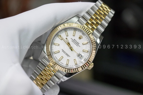 Đồng Hồ Rolex Datejust Replica 41 White Dial Steel and 18K Yellow Gold Jubilee 126333