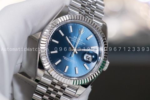 Đồng hồ Rolex Date Just size 41mm mặt xanh trời bản replica 126334