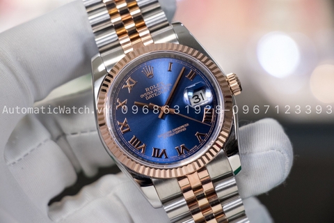 Đồng hồ Rolex Oyster Perpetual Datejust Blue Dial Steel And 18k rose gold Jubilee 116231 Replica