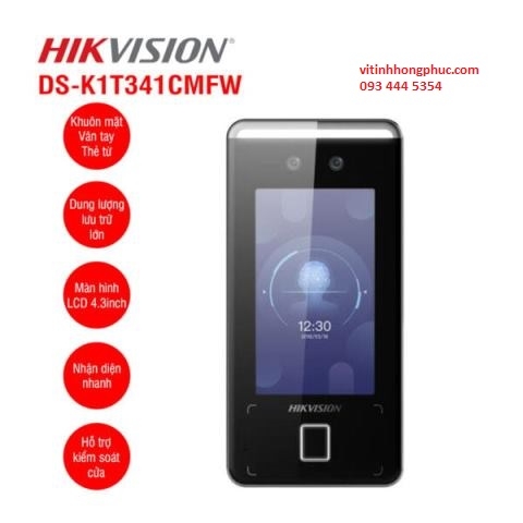 Máy chấm công vân tay Hikvision  DS-K1T341CMFW