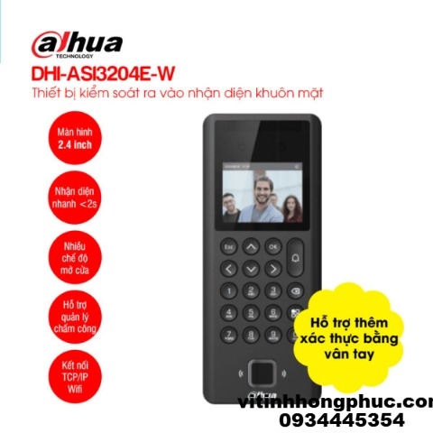 Máy chấm công khuôn mặt vân tay Dahua DHI-ASI3204E-W