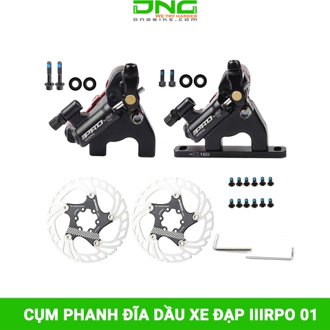 Cụm phanh đĩa dầu xe đạp IIIRPO 01 kèm đĩa phanh 160mm