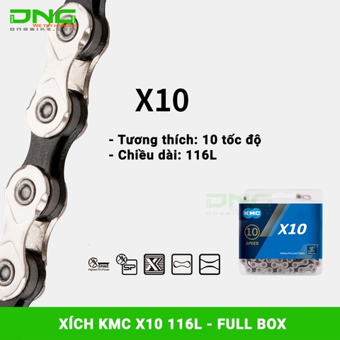 Xích xe đạp KMC X10 116L fullbox