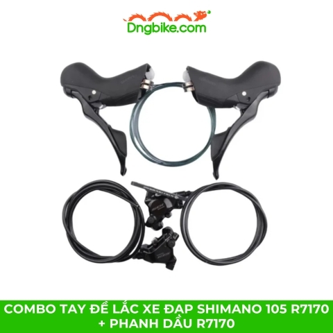 Combo tay đề lắc xe đạp SHIMANO 105 R7170 + phanh dầu R7170