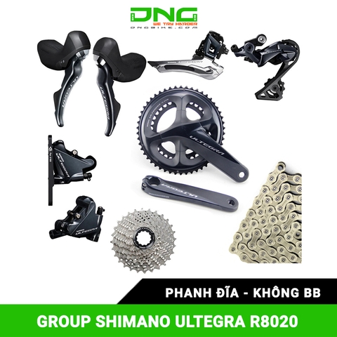 Bộ group SHIMANO ULTEGRA R8020 50-34T 170mm 11-34T - GS - Phanh đĩa - không BB