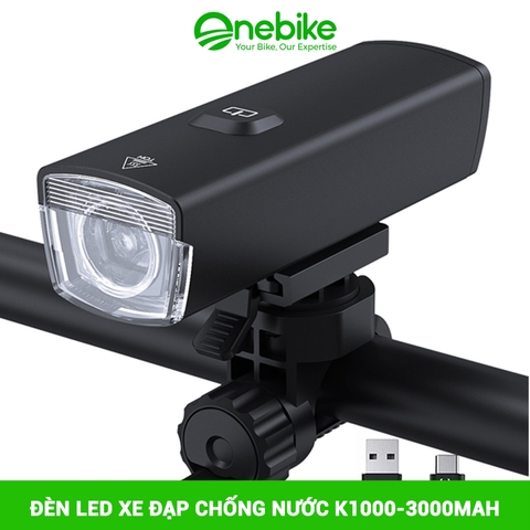 Đèn pha xe đạp chống nước K1000-3000mAh