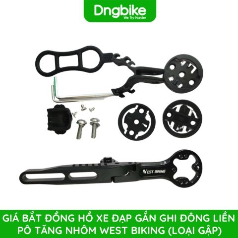 Giá bắt đồng hồ xe đạp gắn ghi đông liền pô tăng nhôm WEST BIKING (Loại gập)