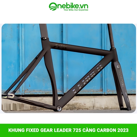 Khung sườn xe đạp Fixed Gear LEADER 725 càng Carbon 2023