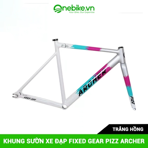 Khung sườn xe đạp Fixed Gear PIZZ ARCHER (đi kèm càng, chén cổ, khóa cọc yên)